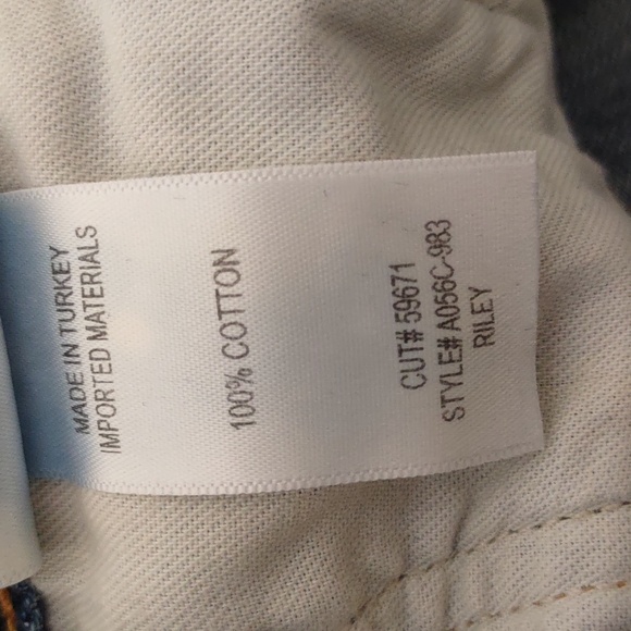 Agolde Size 27 Riley High Rise Straight Crop Button Fly Distressed Blue Jeans - Picture 4 of 16